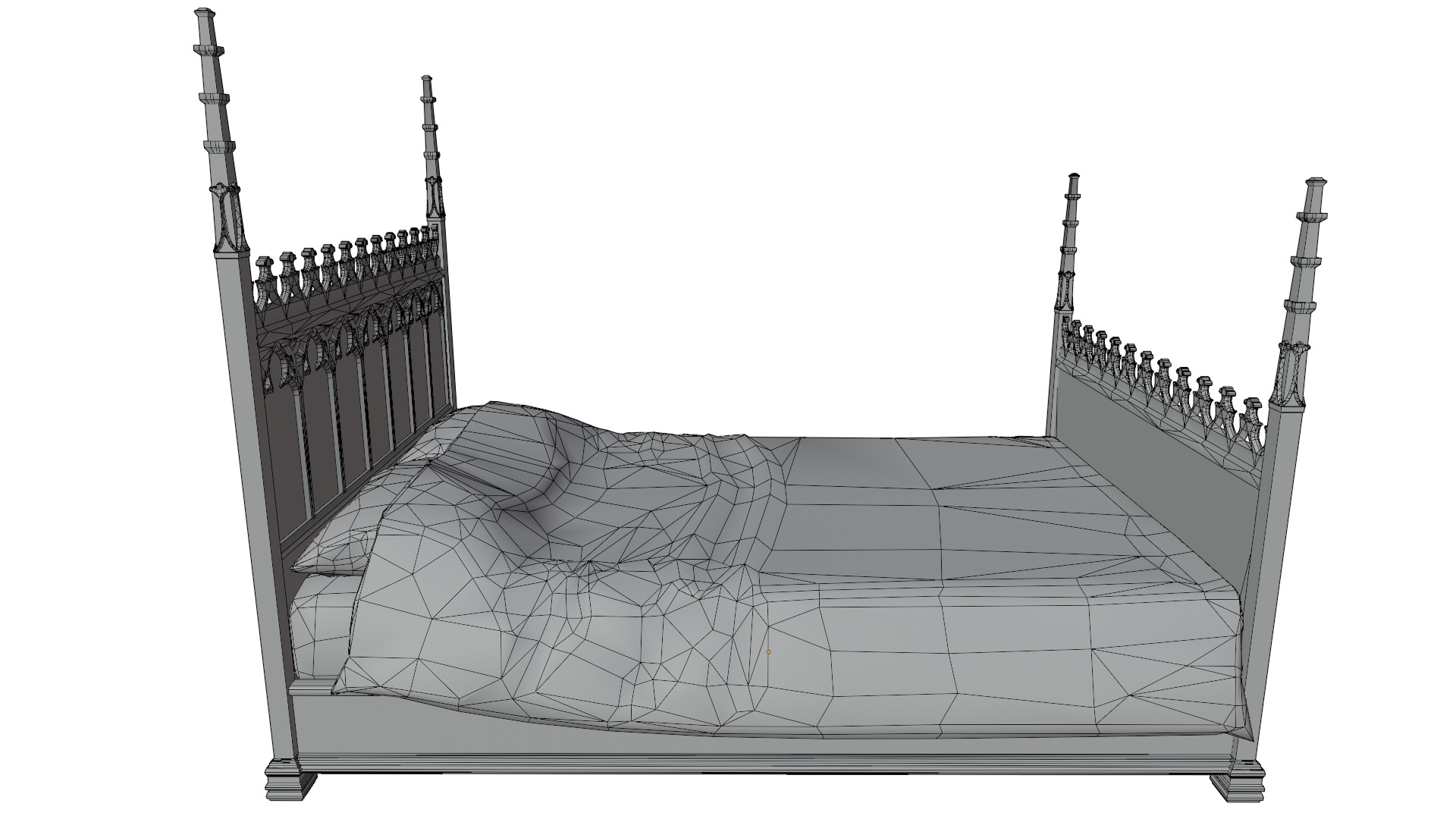 Gothic Bed 3D model_16