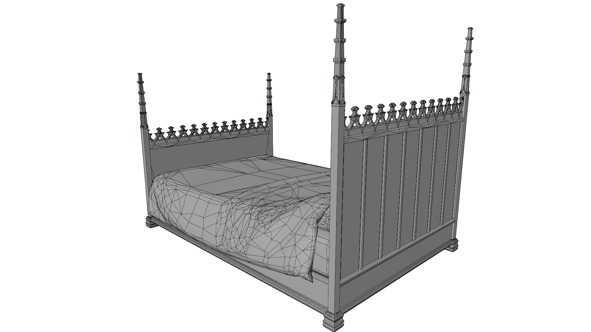 Gothic Bed 3D model_13