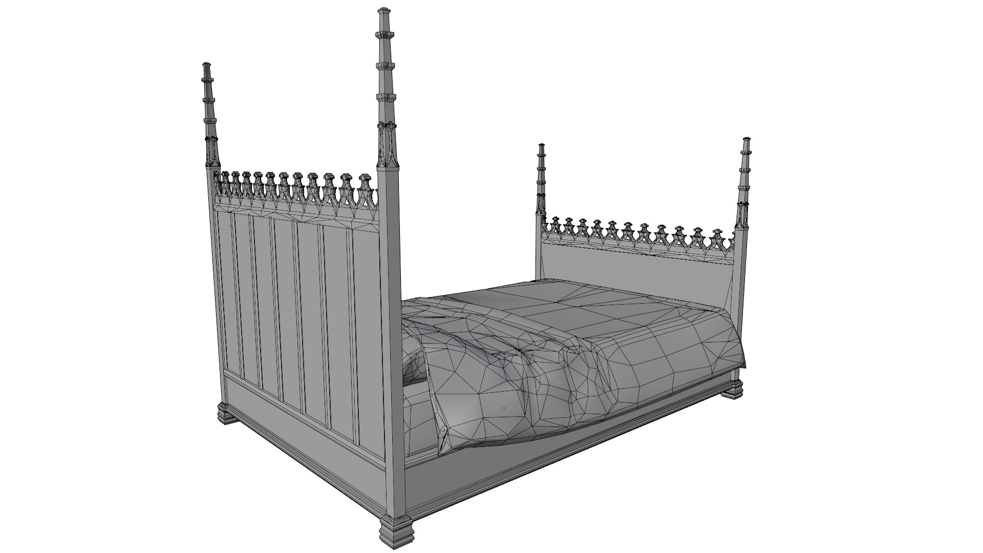 Gothic Bed 3D model_15