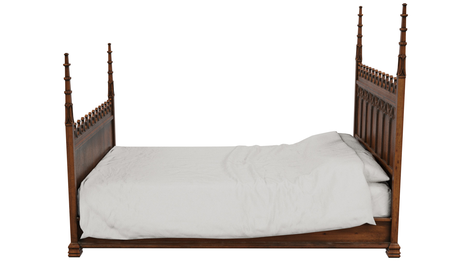 Gothic Bed 3D model_3