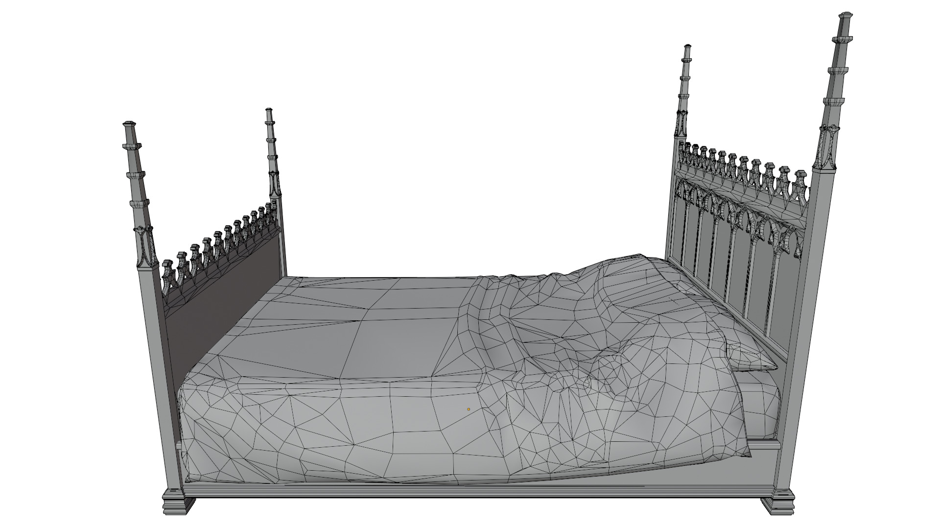 Gothic Bed 3D model_12