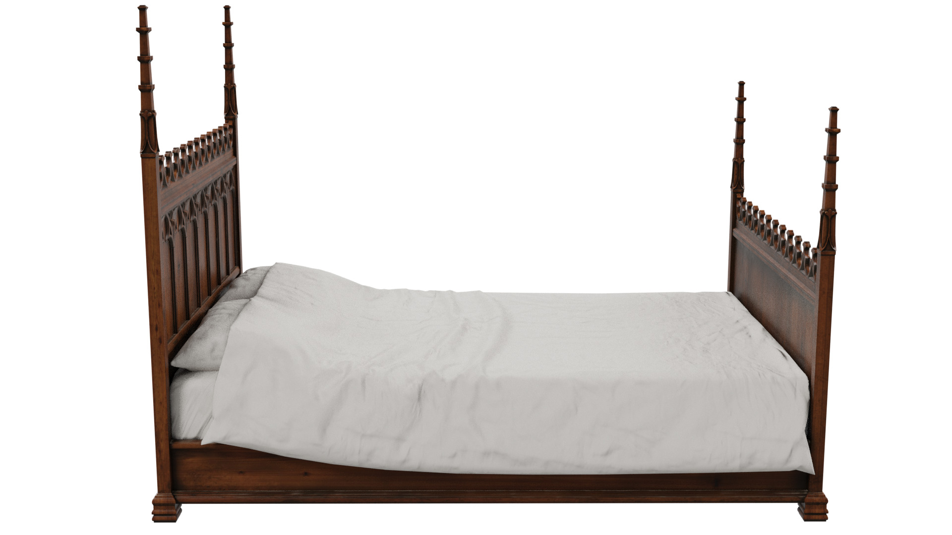 Gothic Bed 3D model_7