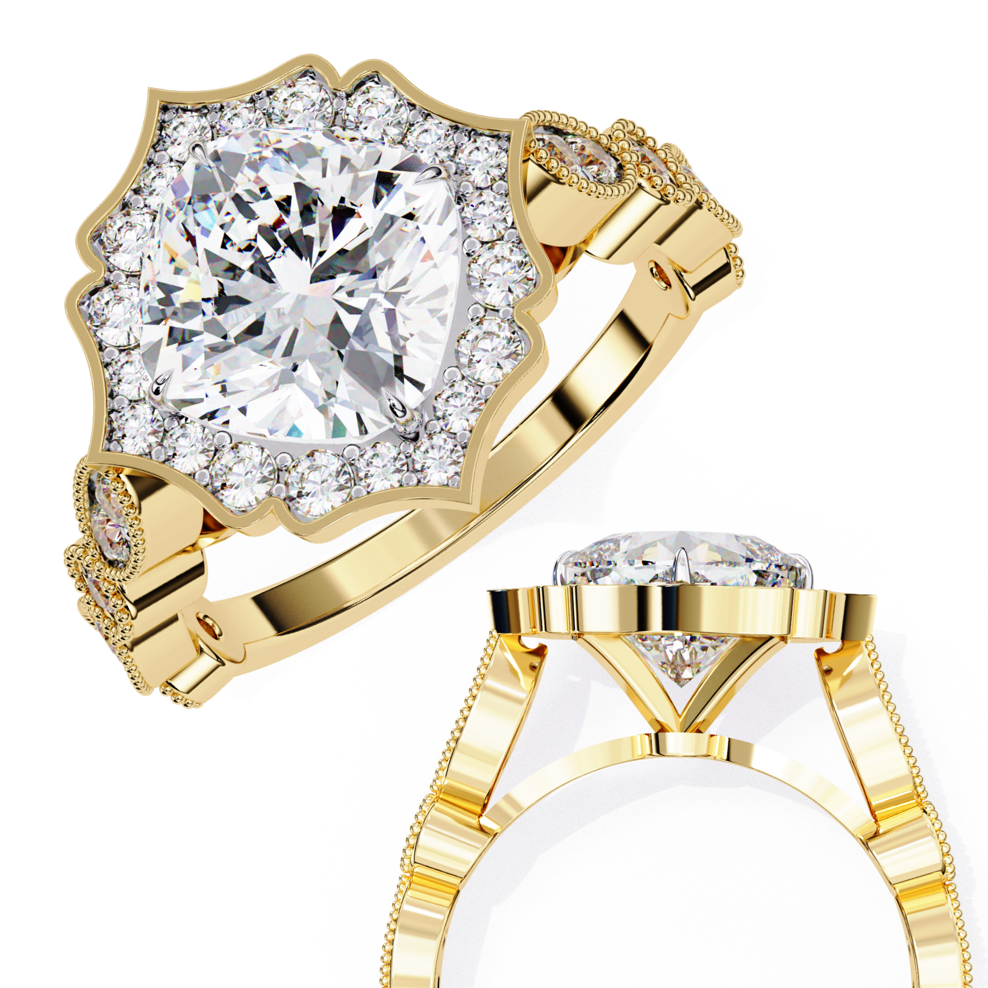 ROUND DIAMOND RING -CAD-120 3D model_11
