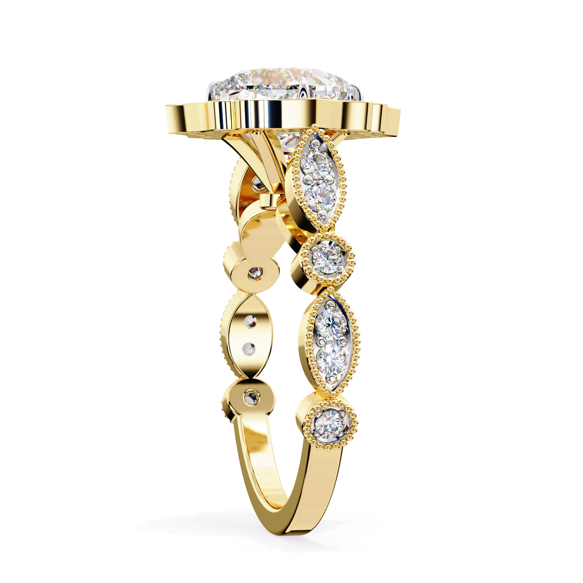 ROUND DIAMOND RING -CAD-120 3D model_7
