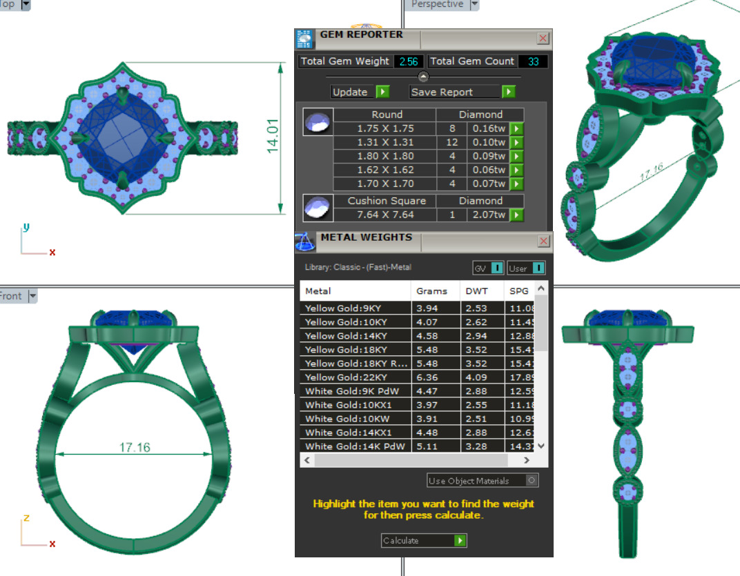 ROUND DIAMOND RING -CAD-120 3D model_13