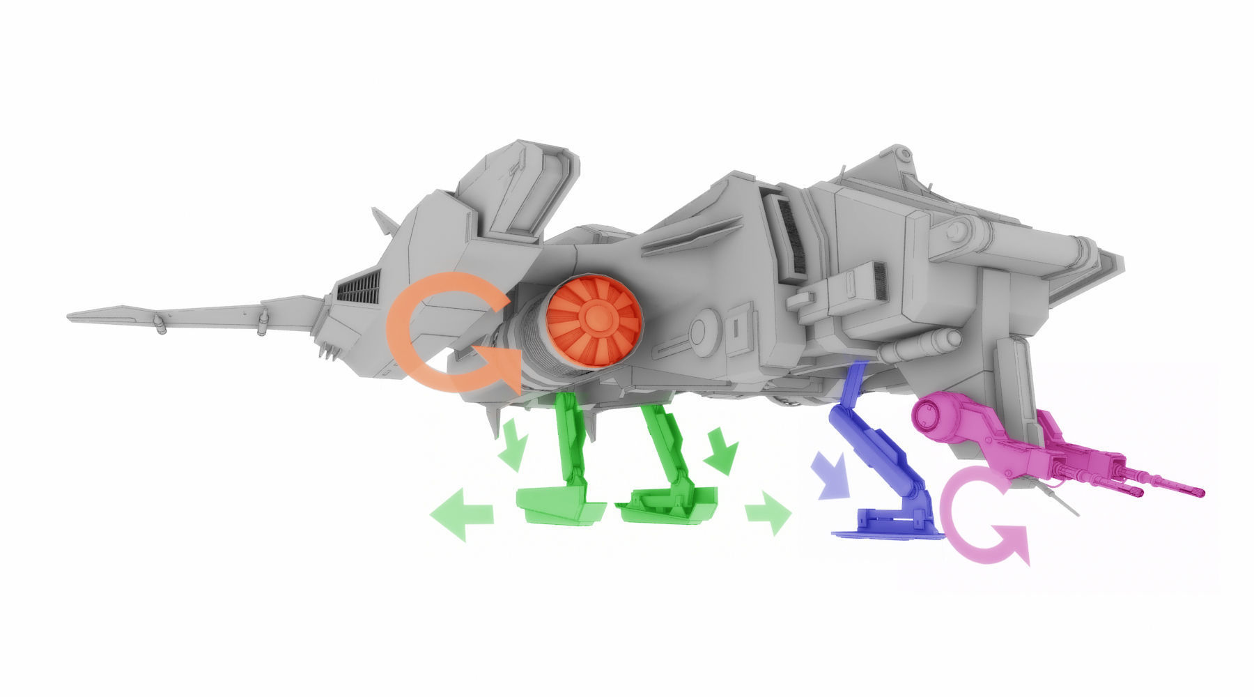 Sci-Fi - Aircraft - Iron 039M 3D model_10