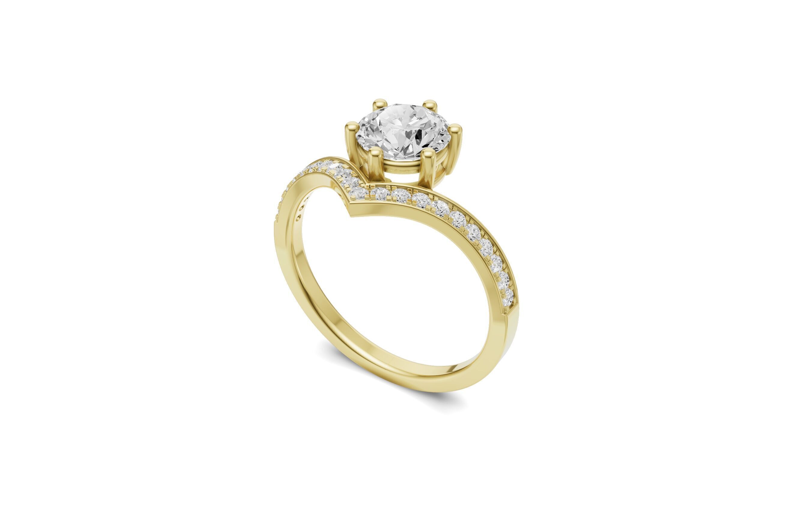Solitaire Diamond Ring - 3d Printable CAD Modal  3D print model_4