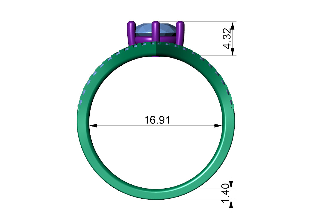 Solitaire Diamond Ring - 3d Printable CAD Modal  3D print model_16