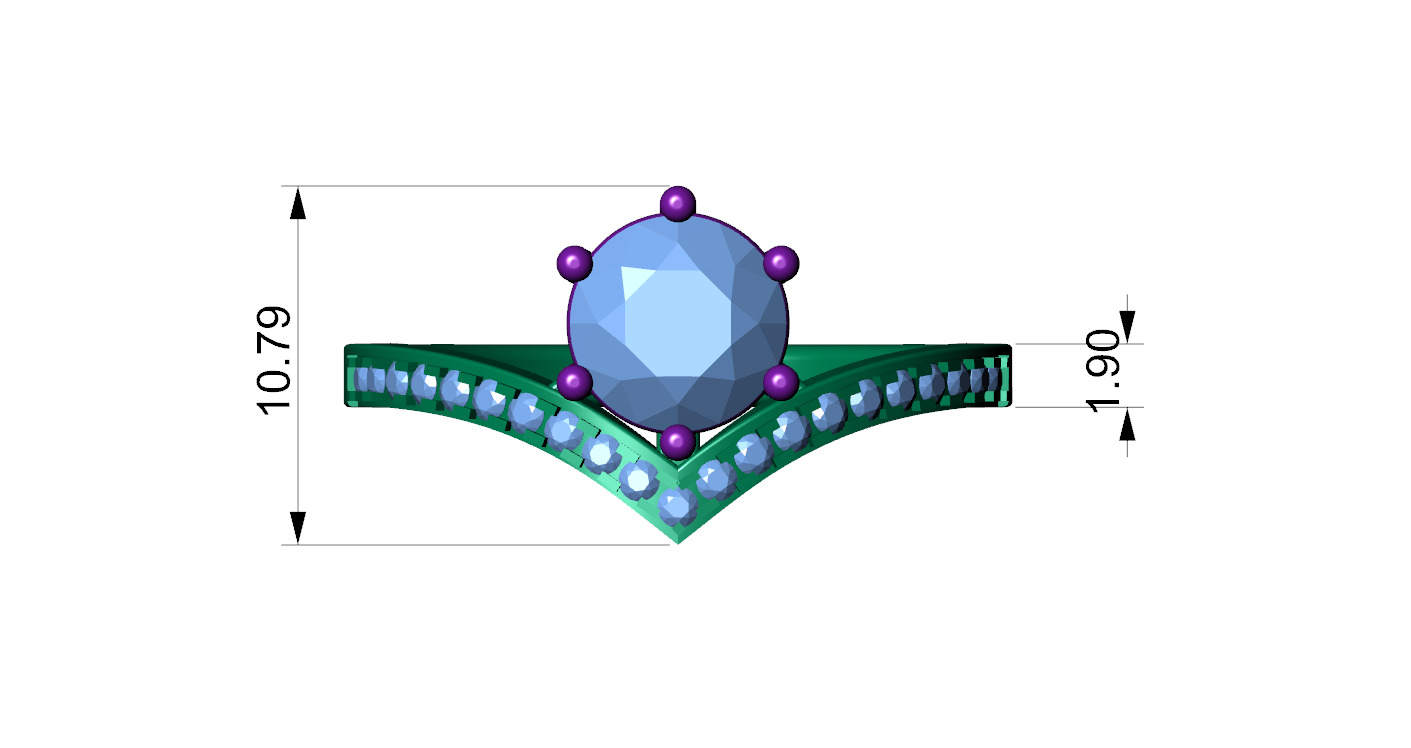 Solitaire Diamond Ring - 3d Printable CAD Modal  3D print model_15