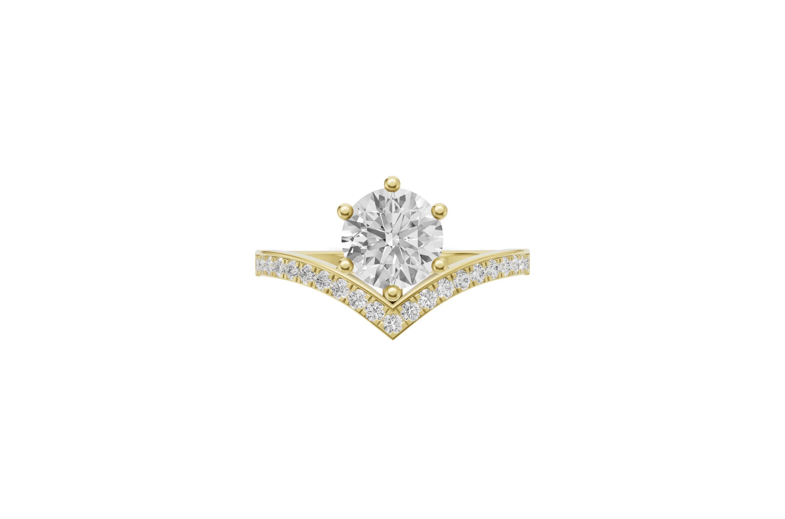 Solitaire Diamond Ring - 3d Printable CAD Modal  3D print model_8