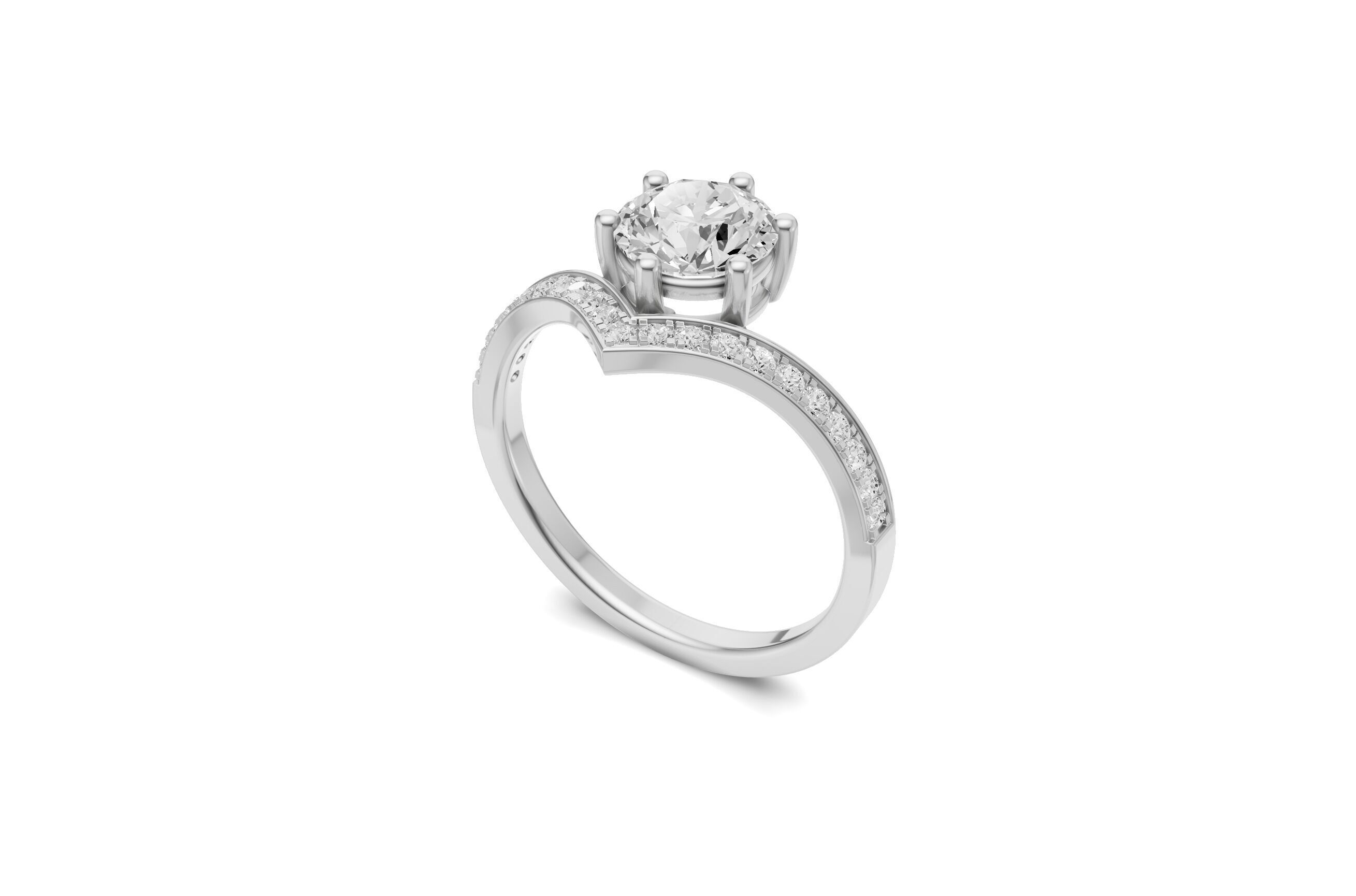 Solitaire Diamond Ring - 3d Printable CAD Modal  3D print model_3