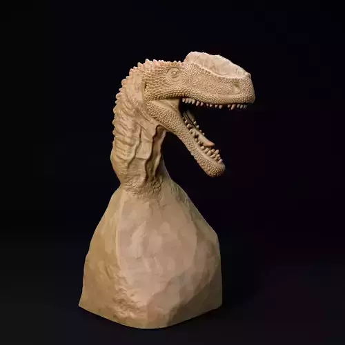 Monolophosaurus bust - pre supported