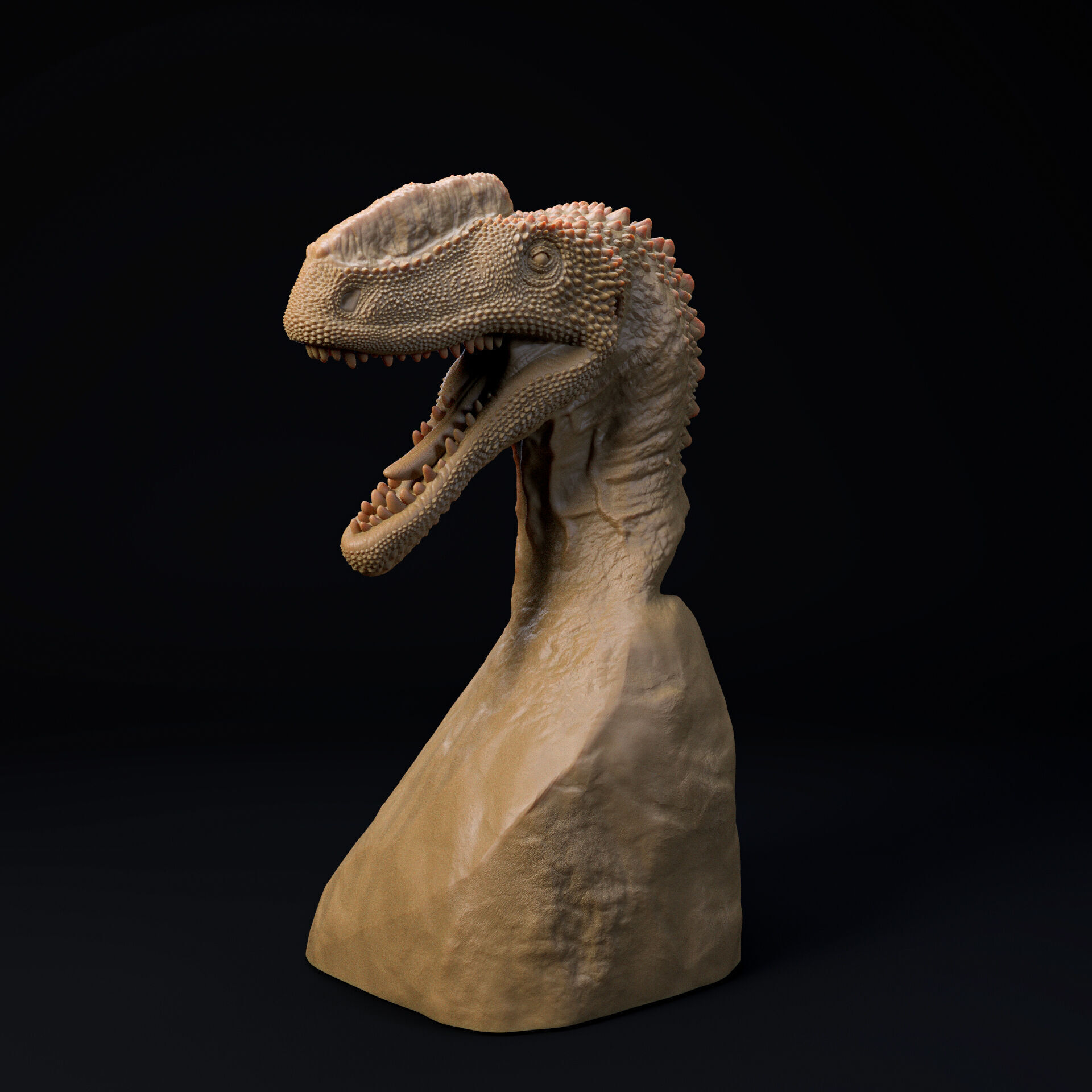 Monolophosaurus bust - pre supported 3D print model_1