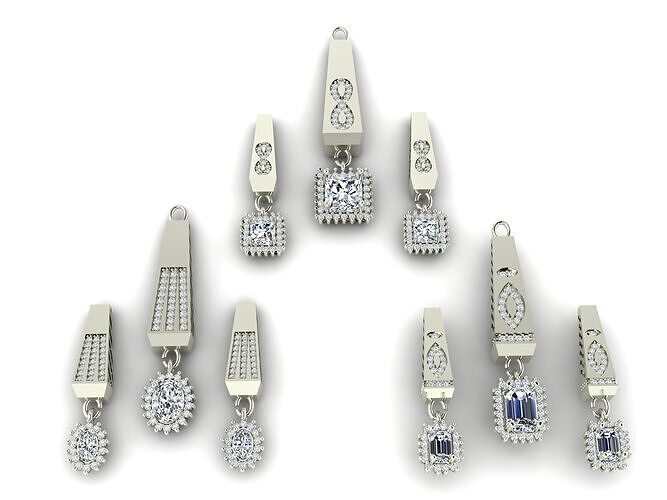 Collection of 3 mini jewelry sets 3D print model
