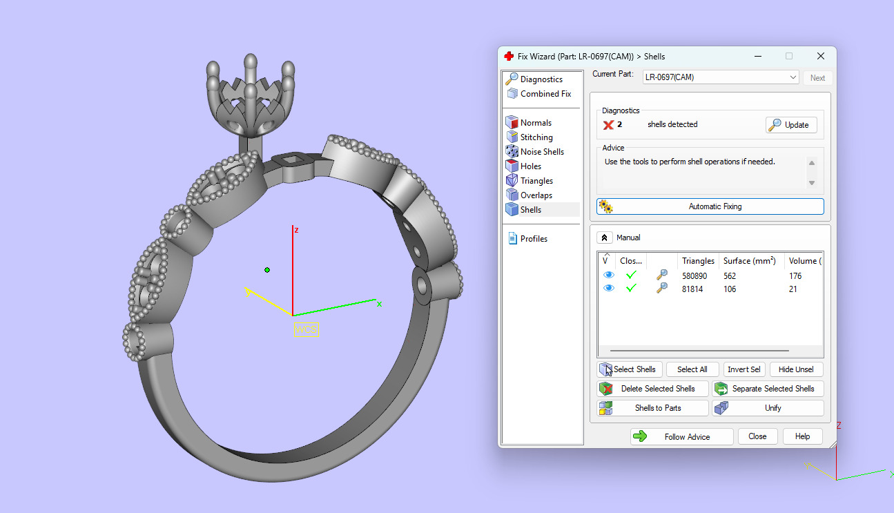 Diamond Ring with Leaf Design 3D print model_13