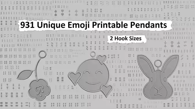 Megapack of 931 Unique Emoji Inspired 3D Printable Pendants