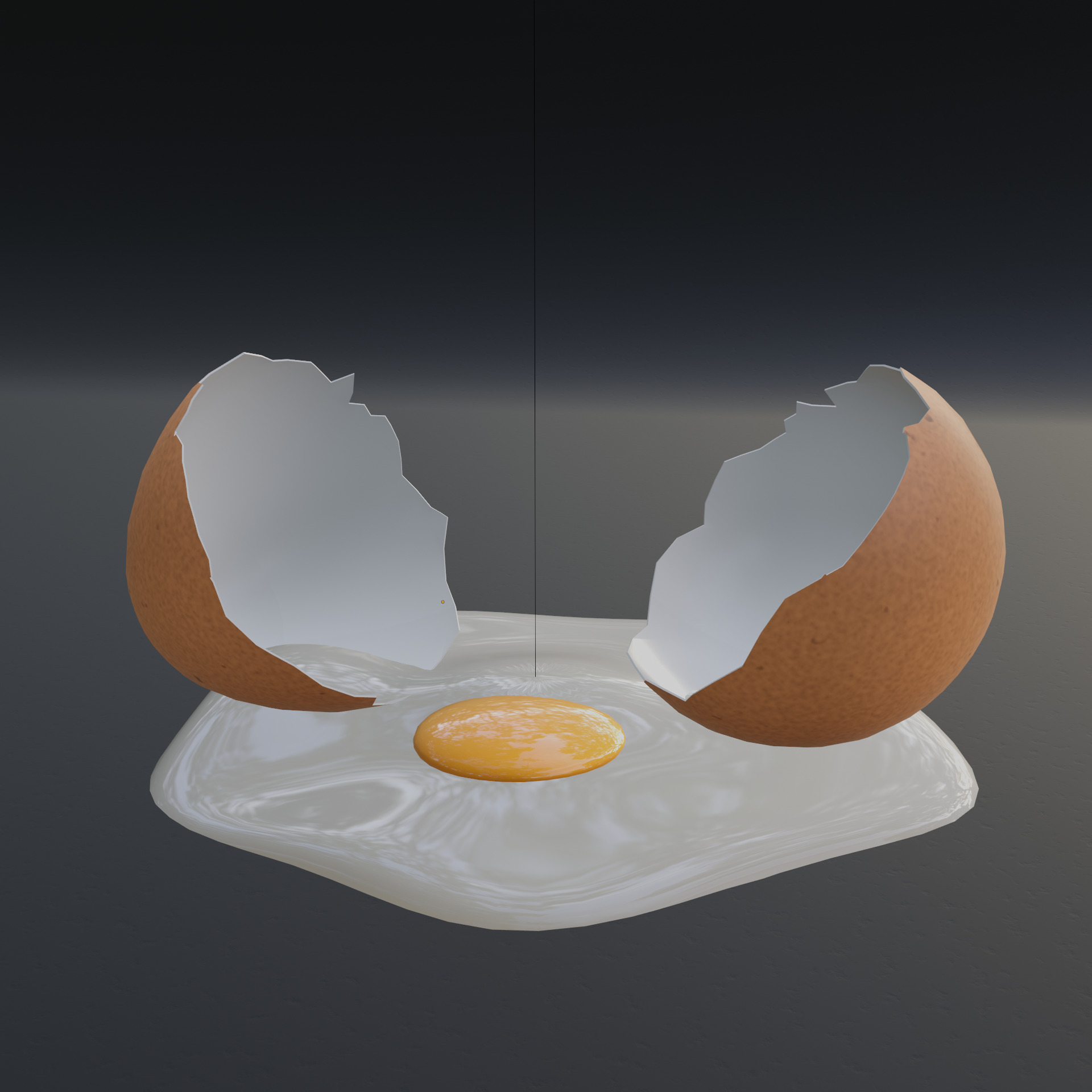 Realistic Broken Egg Game-Ready Food Asset Low-poly 3D model_1