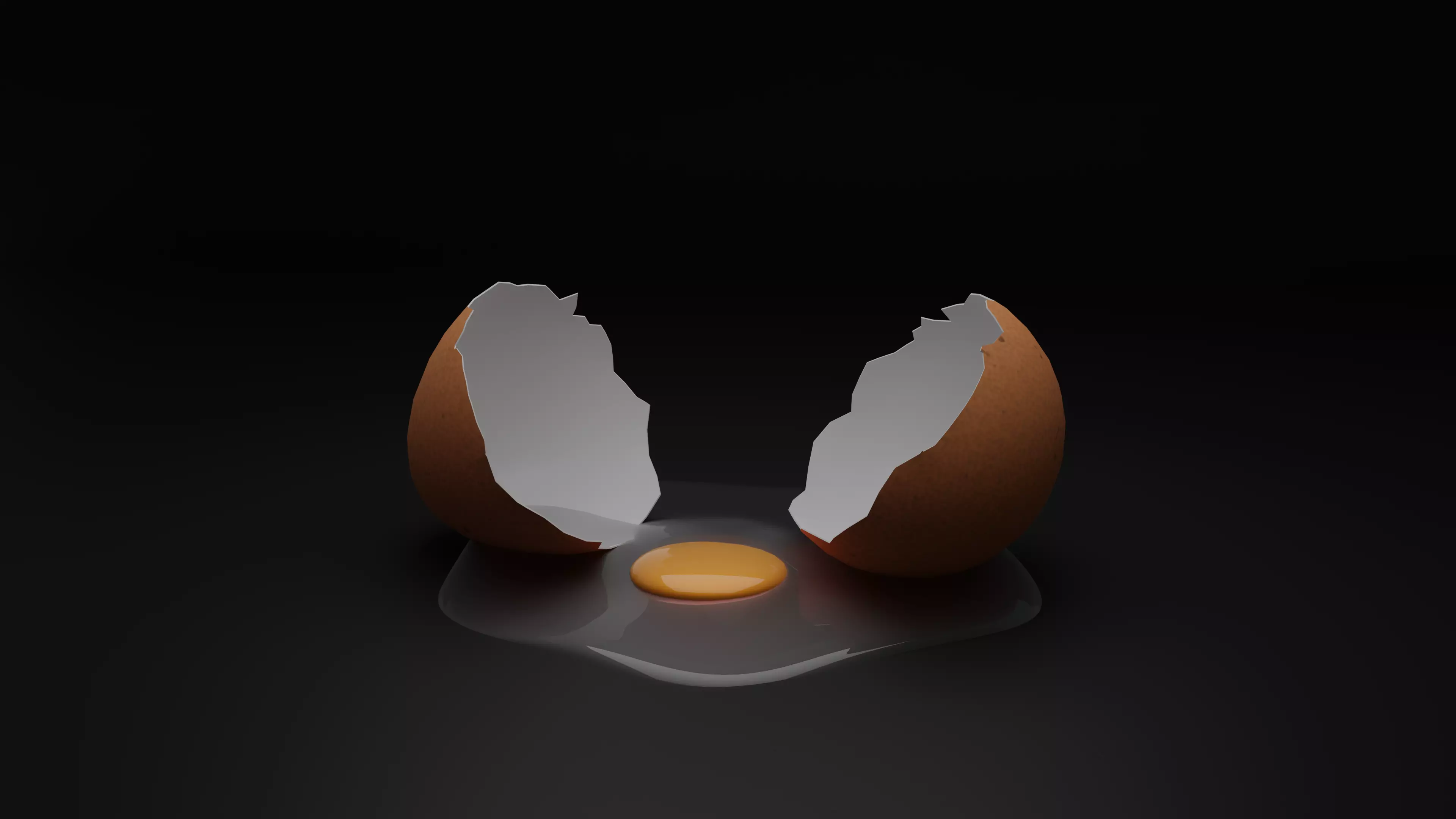 Realistic Broken Egg Game-Ready Food Asset Low-poly 3D model_0