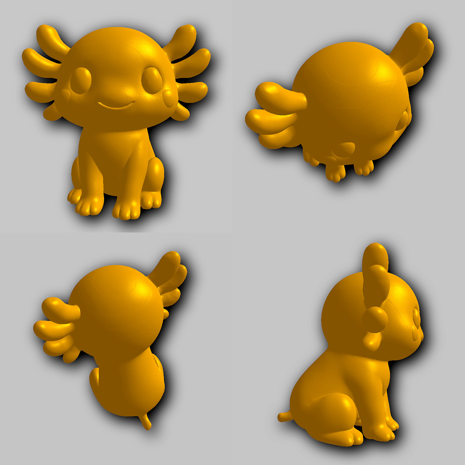Axolotl - Kawaii Animals Collection 3D print model_1