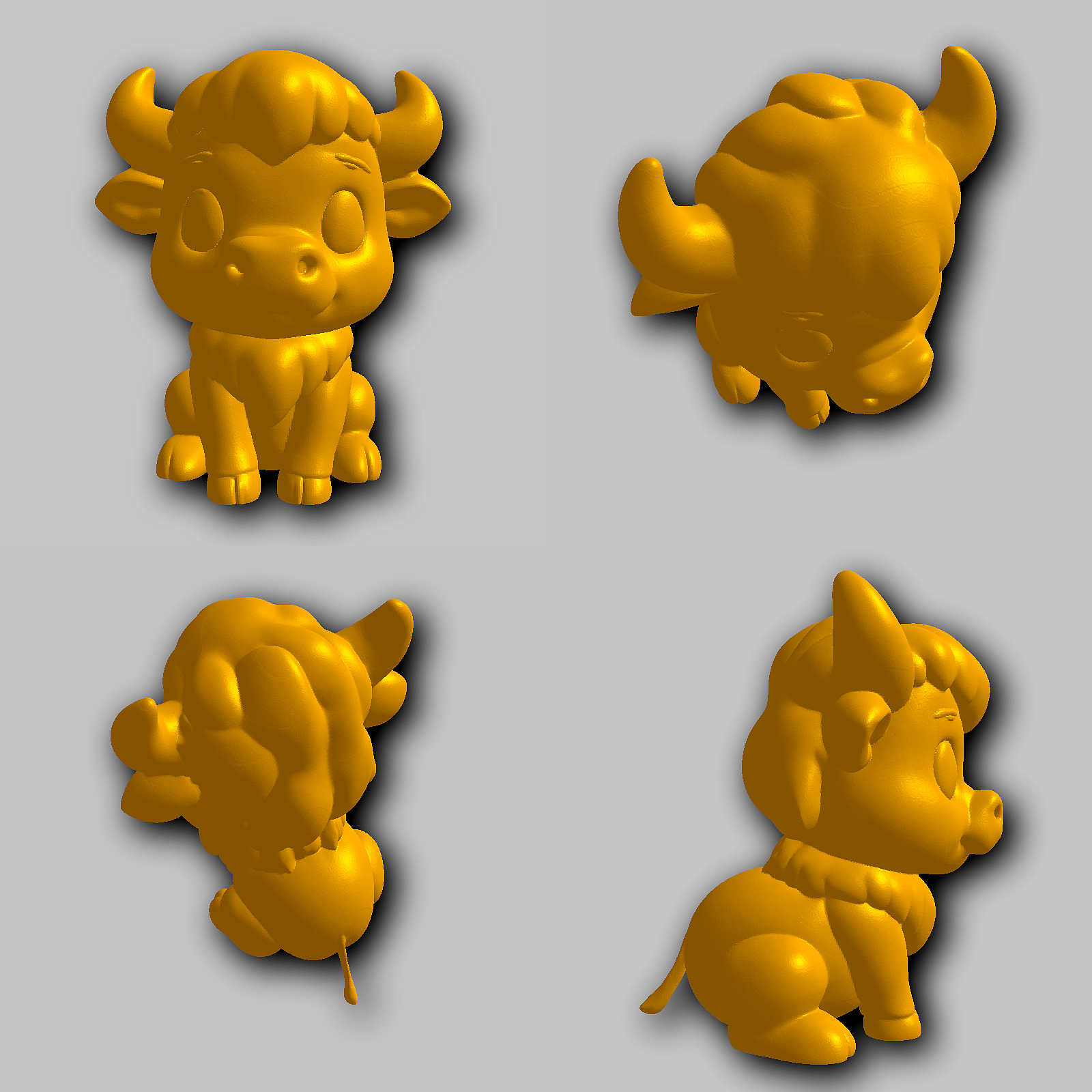 Bison - Kawaii Animals Collection 3D print model_1