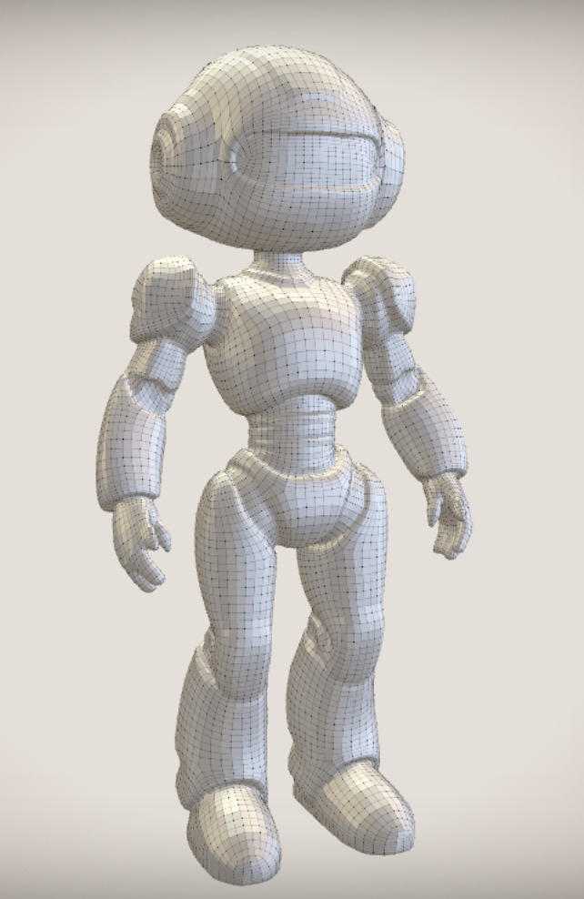 Cartoon Female Robot Character - Stylized 3D Model in T-Pose Low-poly 3D model_4