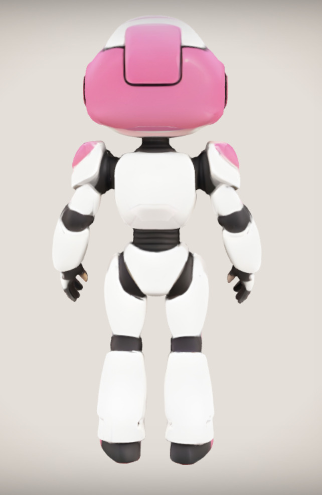 Cartoon Female Robot Character - Stylized 3D Model in T-Pose Low-poly 3D model_3