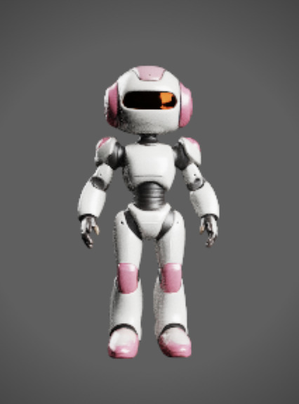 Cartoon Female Robot Character - Stylized 3D Model in T-Pose Low-poly 3D model_11