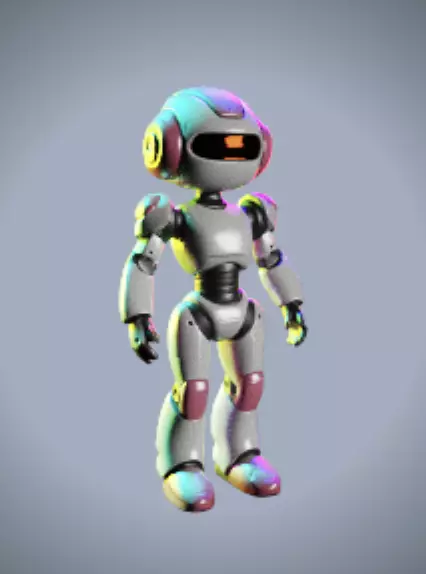 Cartoon Female Robot Character - Stylized 3D Model in T-Pose Low-poly 3D model_0