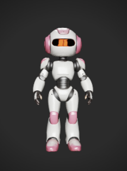 Cartoon Female Robot Character - Stylized 3D Model in T-Pose Low-poly 3D model_10