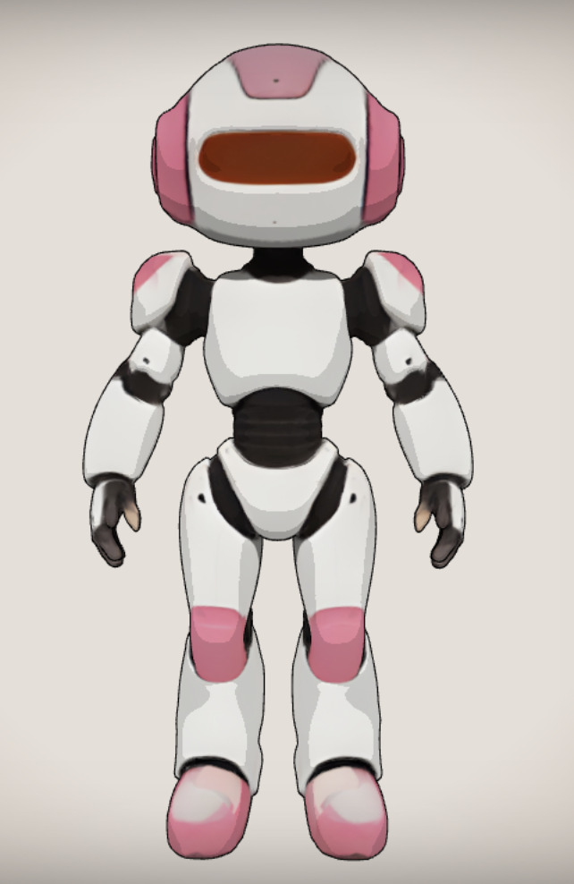 Cartoon Female Robot Character - Stylized 3D Model in T-Pose Low-poly 3D model_6