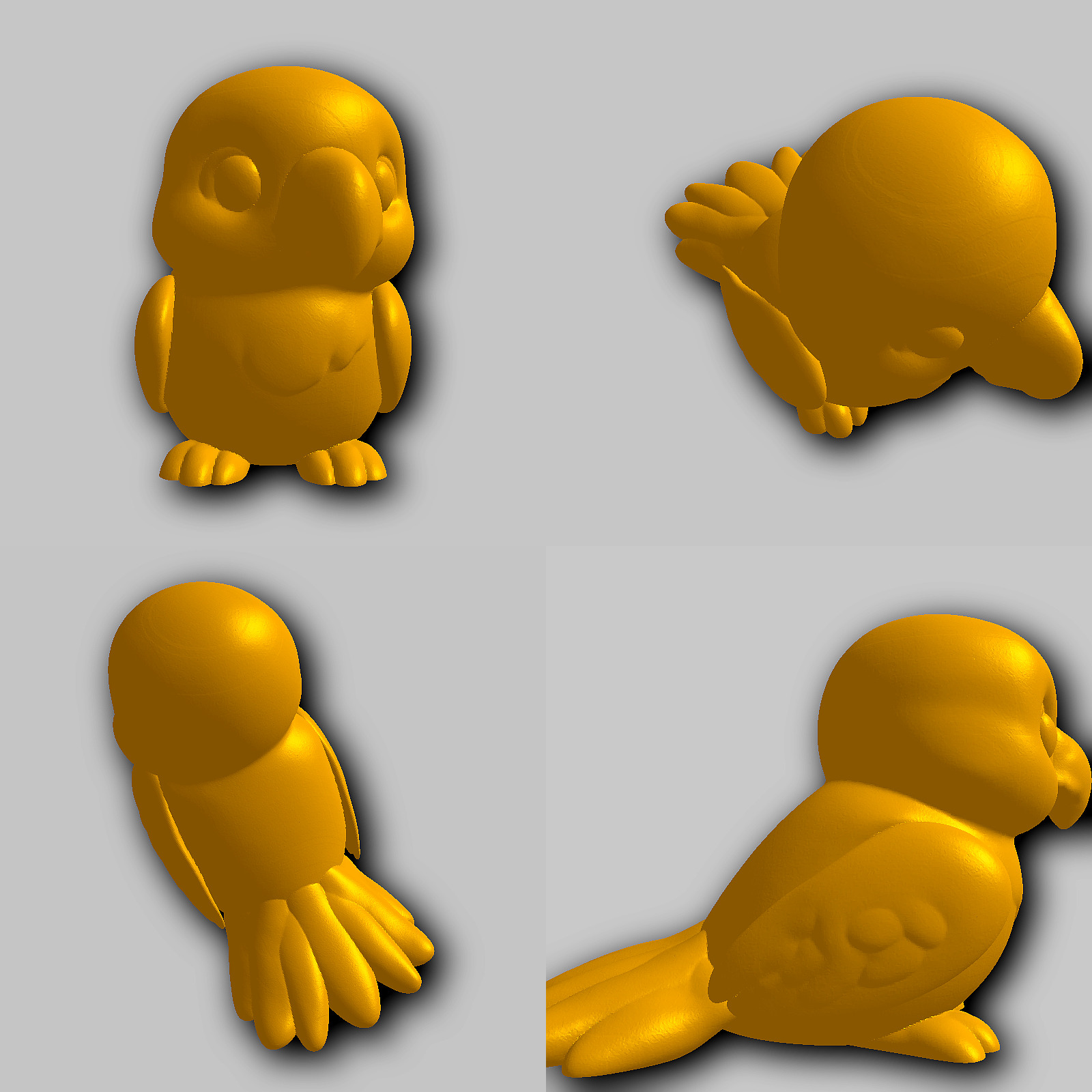 Parrot - Kawaii Animals Collection 3D print model_1