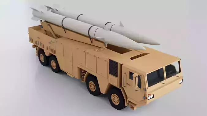 Ballistic Missiles and Artillery Rockets Launcher Military Low-poly 3D model