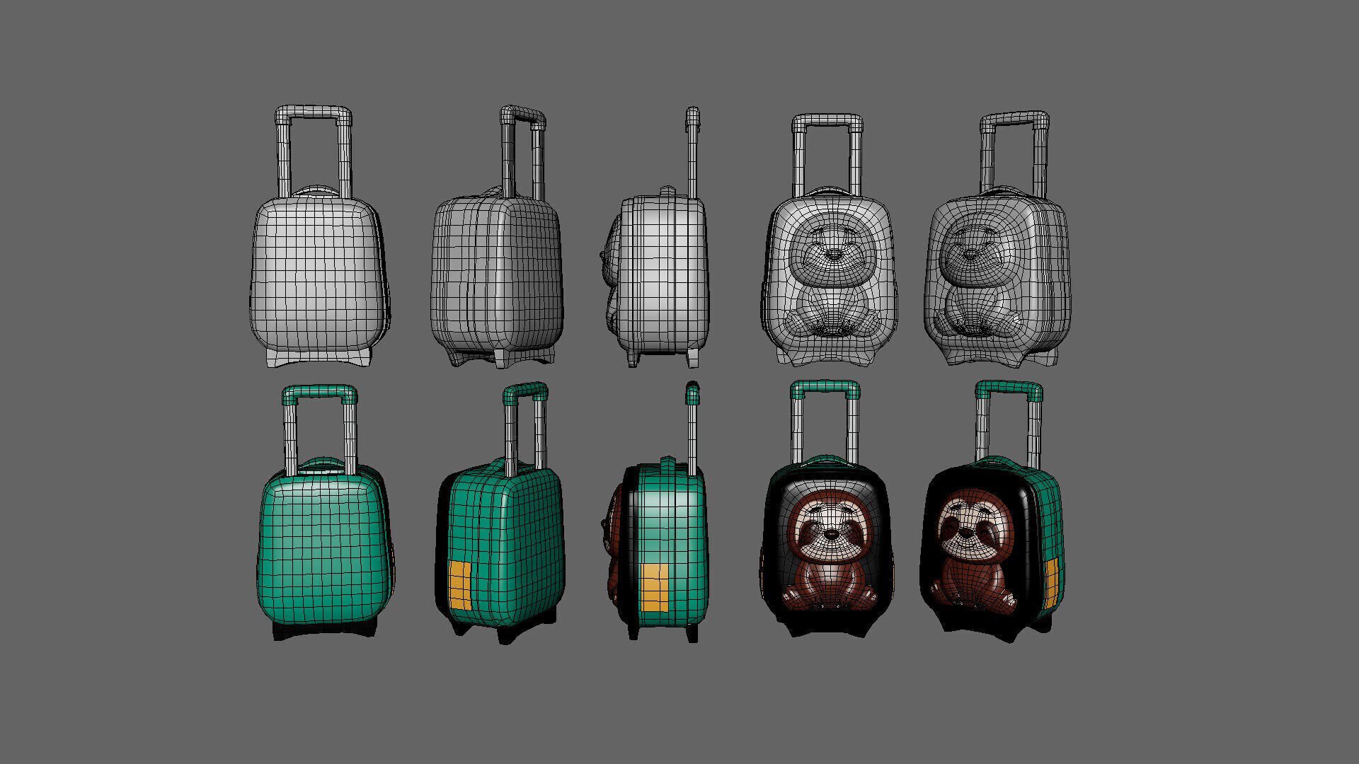 Low Poly - Suitcase Sloth Low-poly 3D model_11