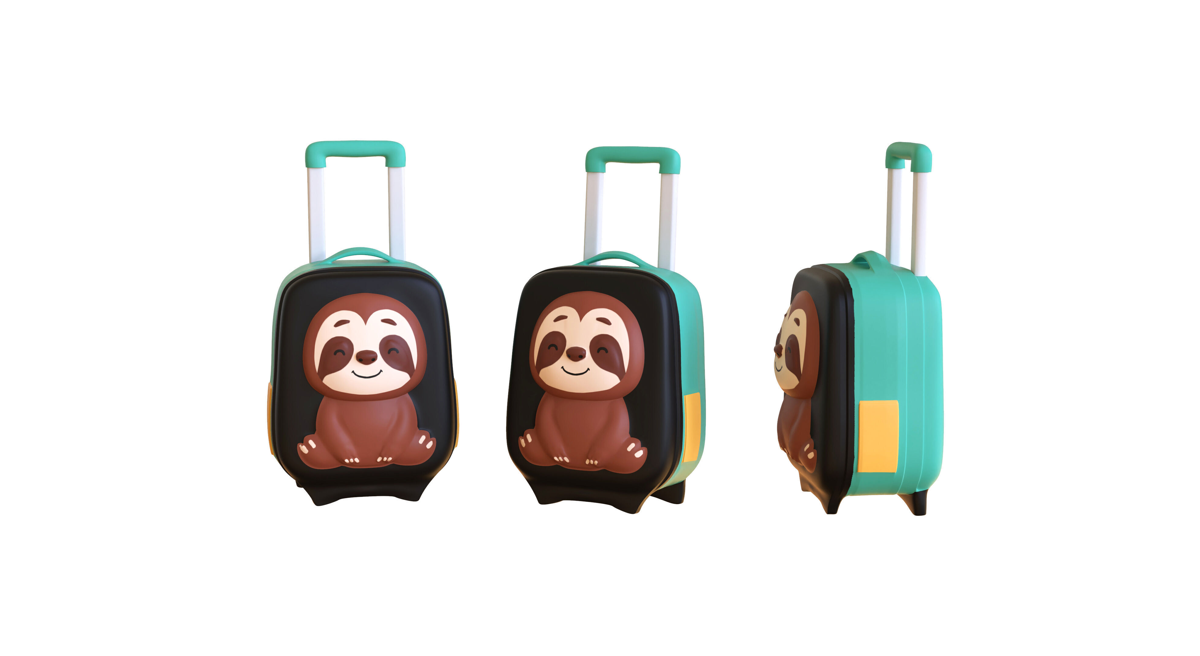 Low Poly - Suitcase Sloth Low-poly 3D model_7