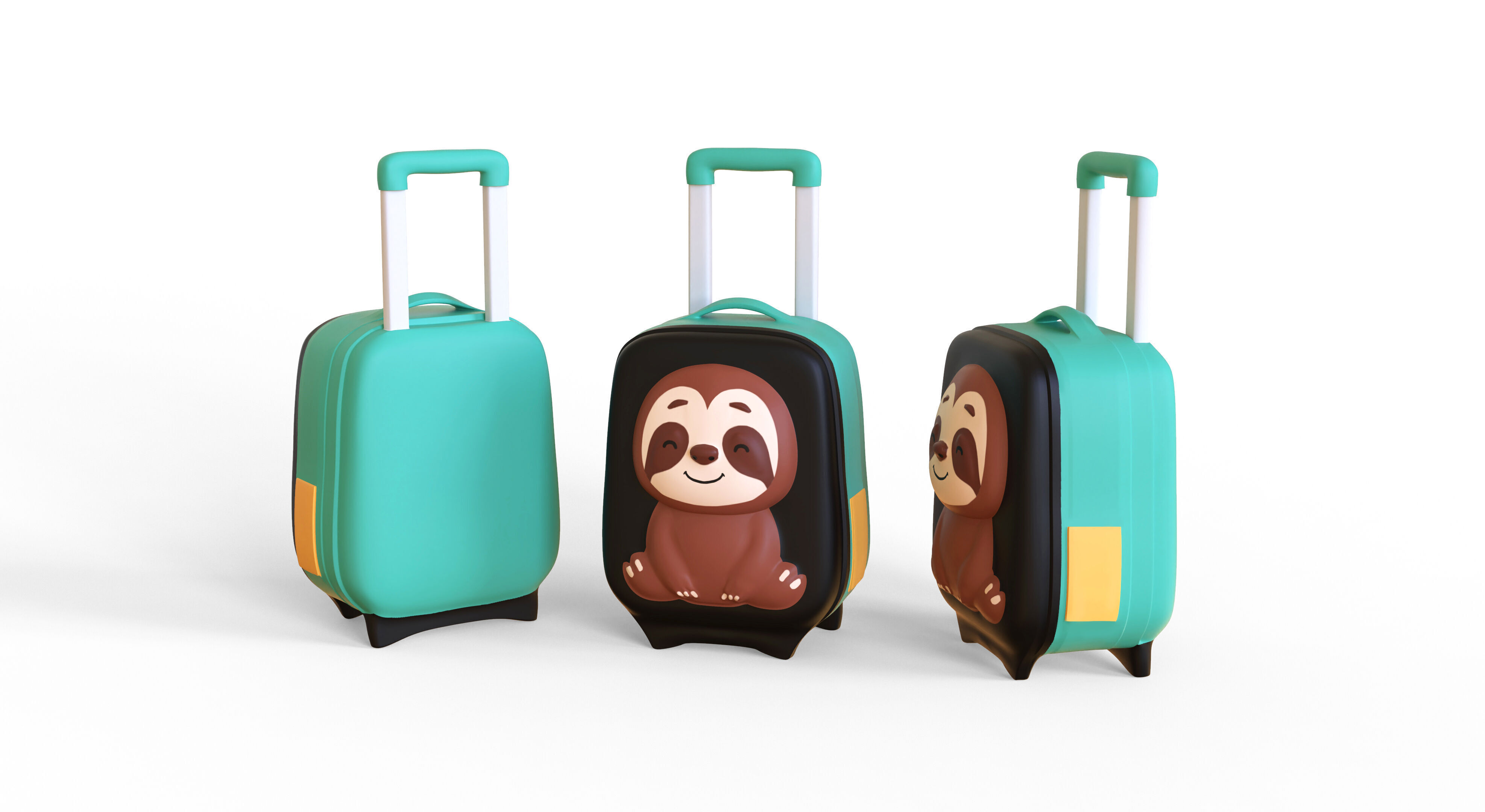 Low Poly - Suitcase Sloth Low-poly 3D model_1