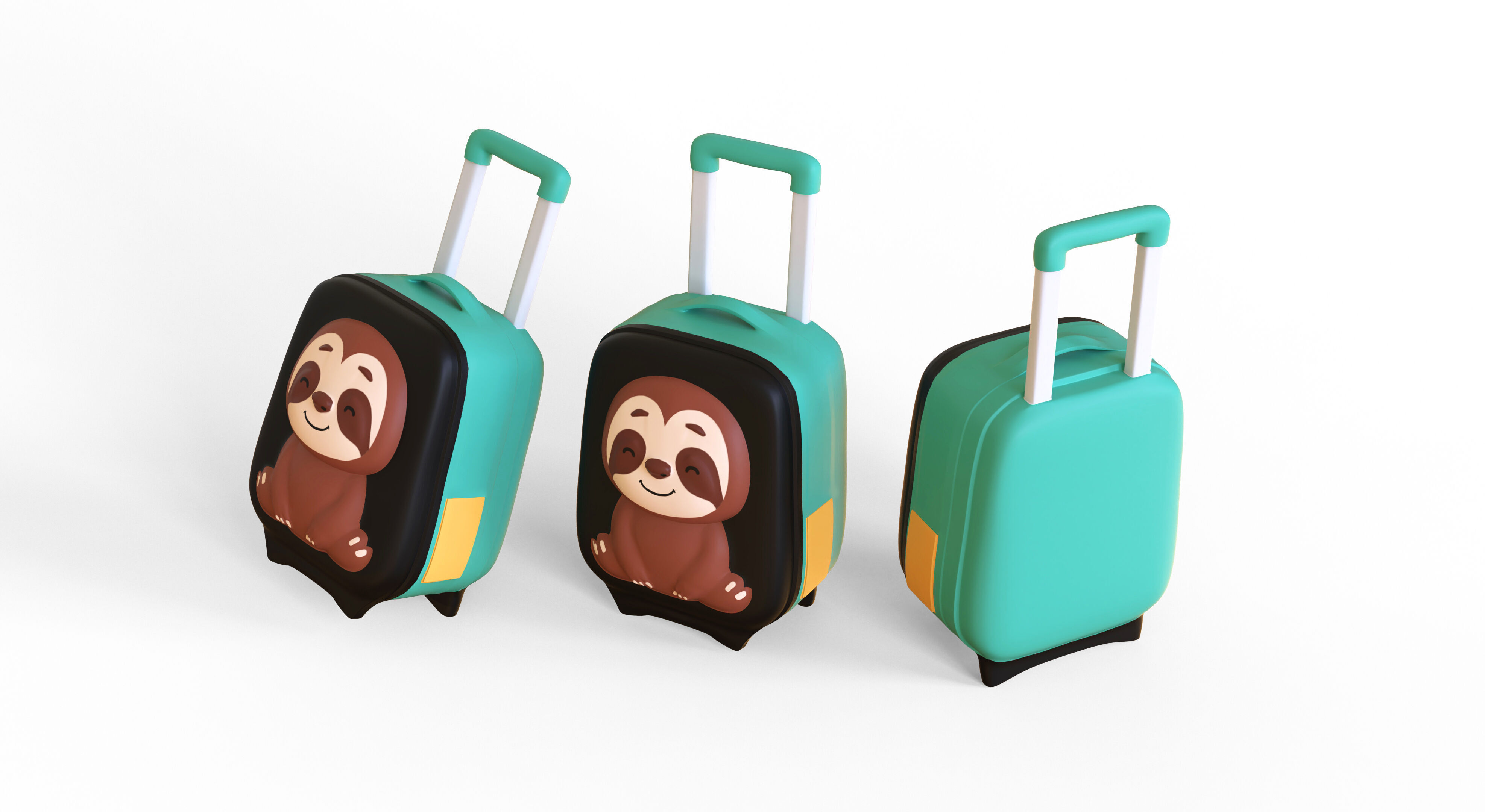 Low Poly - Suitcase Sloth Low-poly 3D model_2