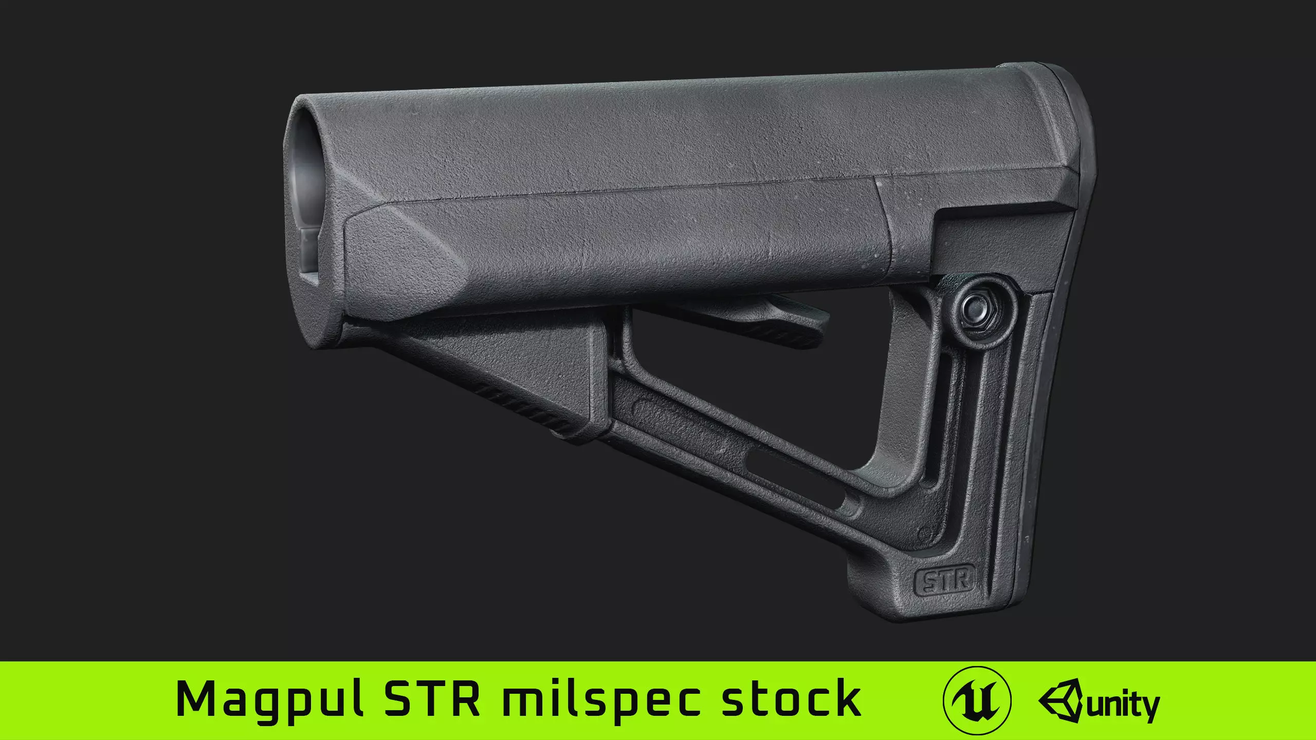 Magpul STR milspec stock Low-poly 3D model_0