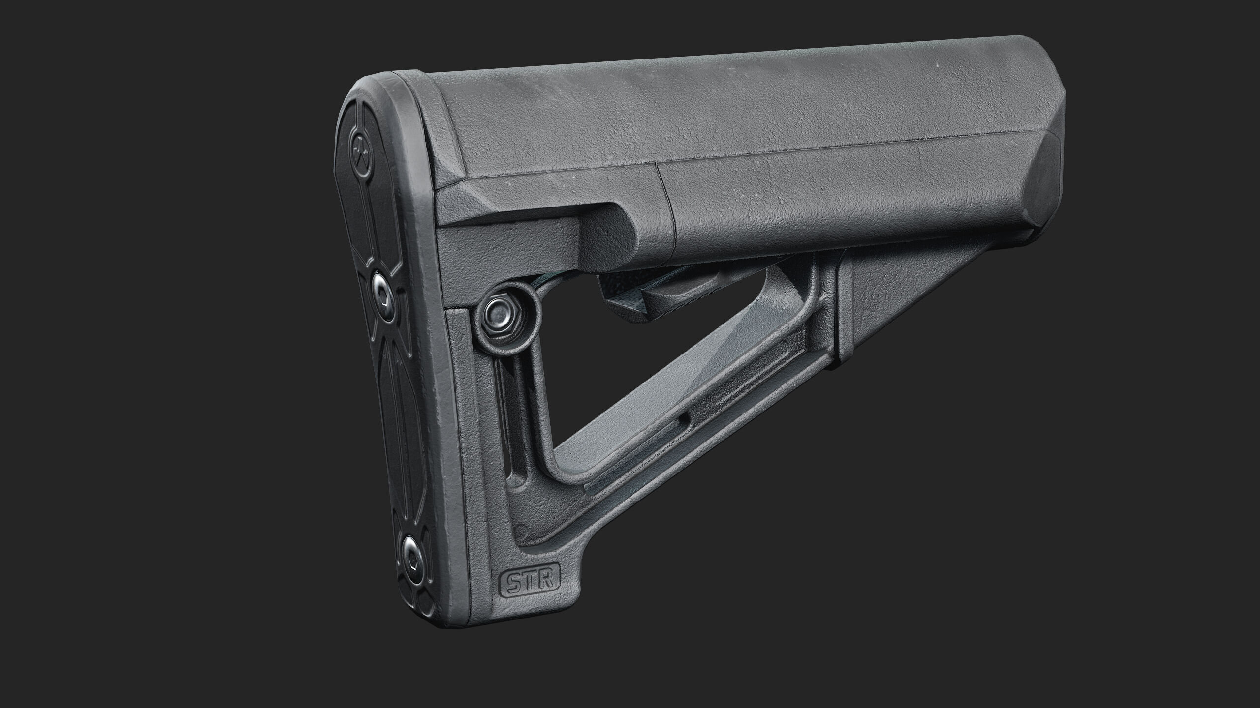 Magpul STR milspec stock Low-poly 3D model_4