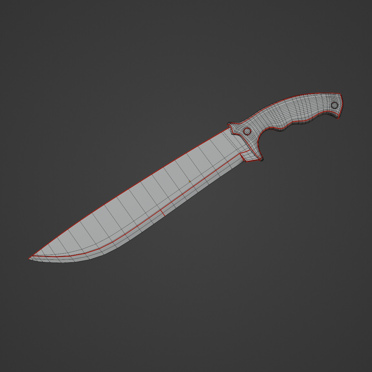 Machete Knife 04 Low-poly 3D model_8