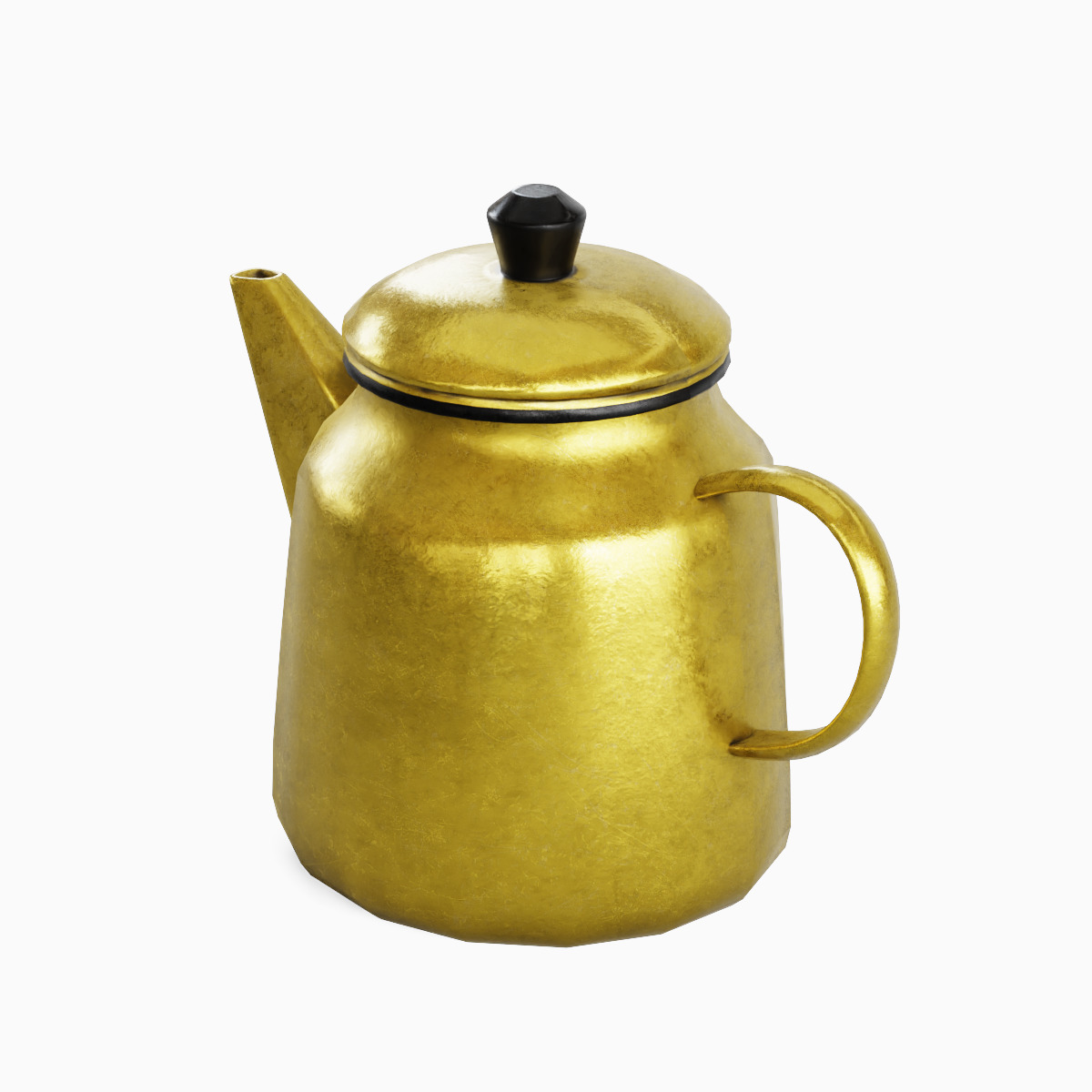 Old Enamel Teapot 03 Low-poly 3D model_4