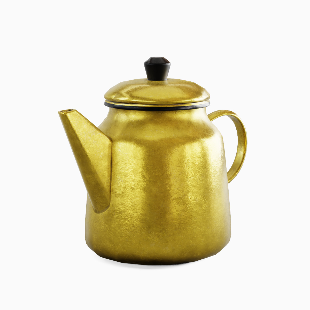 Old Enamel Teapot 03 Low-poly 3D model_3