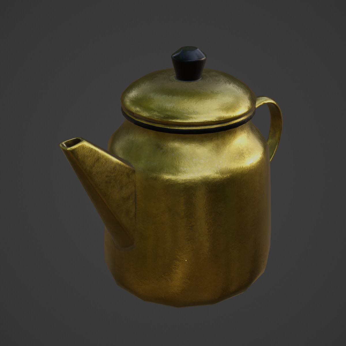 Old Enamel Teapot 03 Low-poly 3D model_6