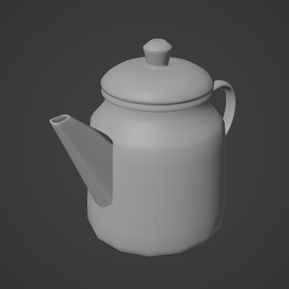 Old Enamel Teapot 03 Low-poly 3D model_9