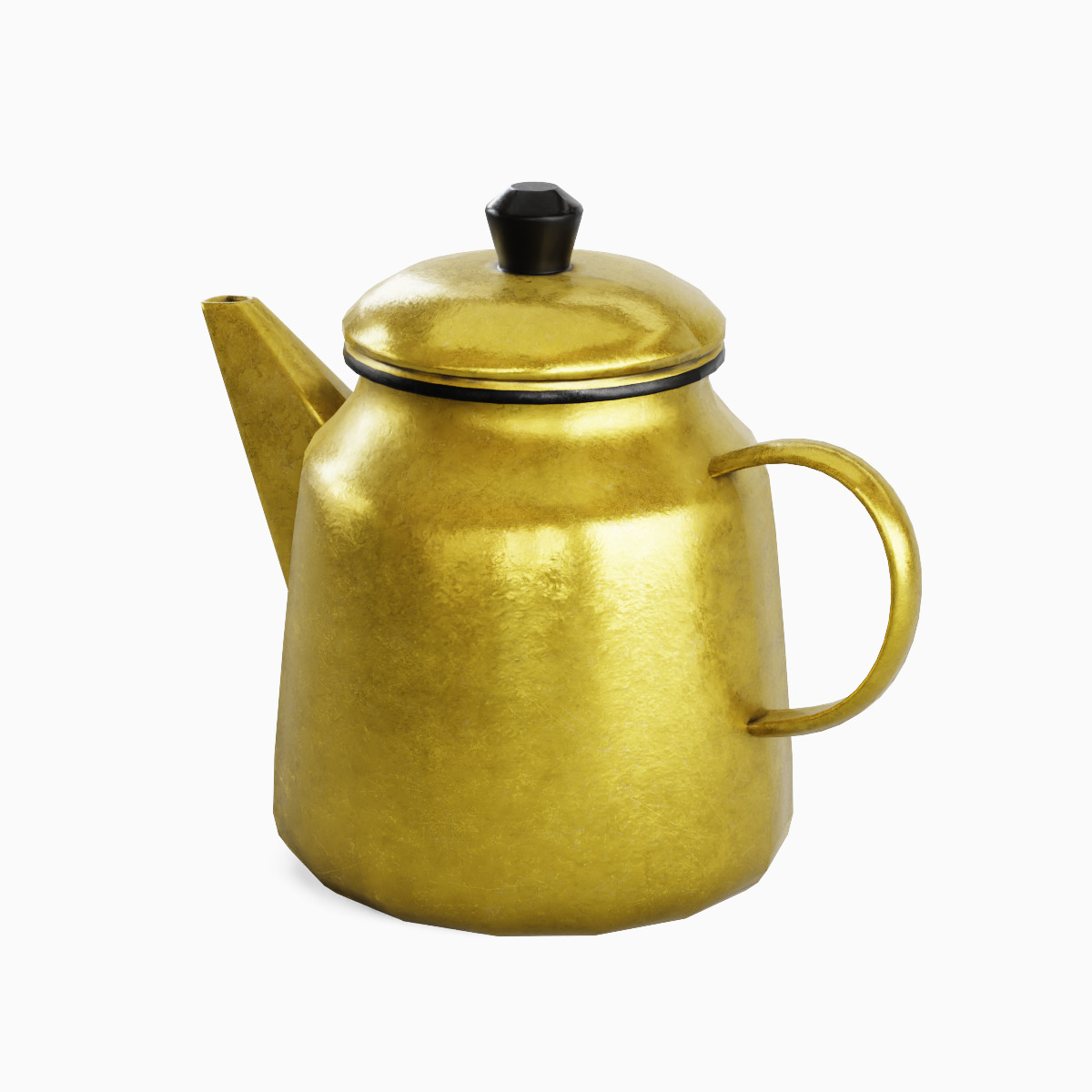 Old Enamel Teapot 03 Low-poly 3D model_1