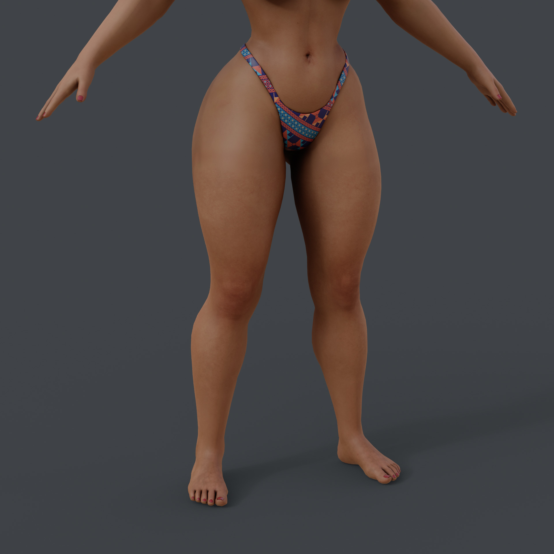 strong Lady Low-poly 3D model_11