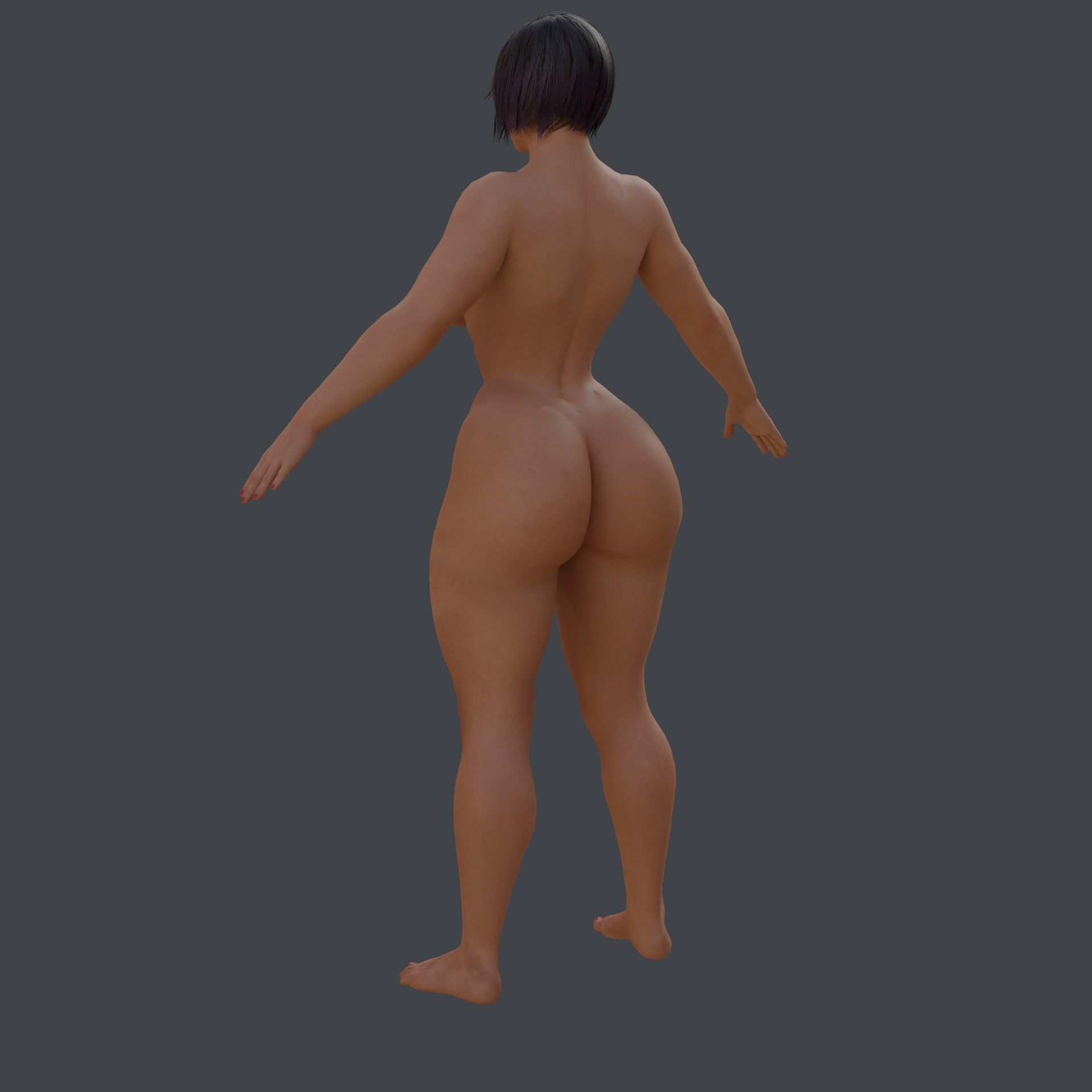 strong Lady Low-poly 3D model_5