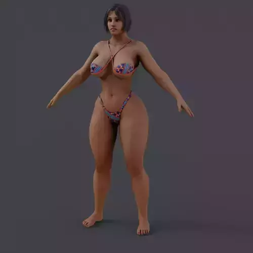 strong Lady Low-poly 3D model