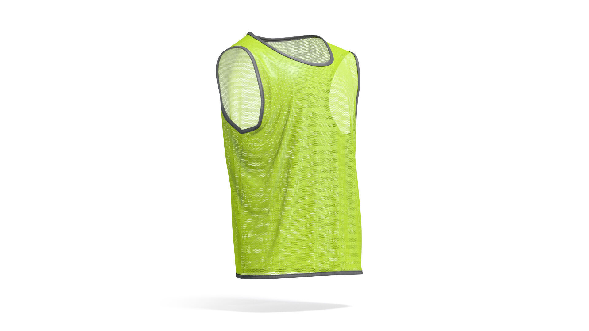 Green Football Team Practice Vest - soccer for training uniform 3D model_3