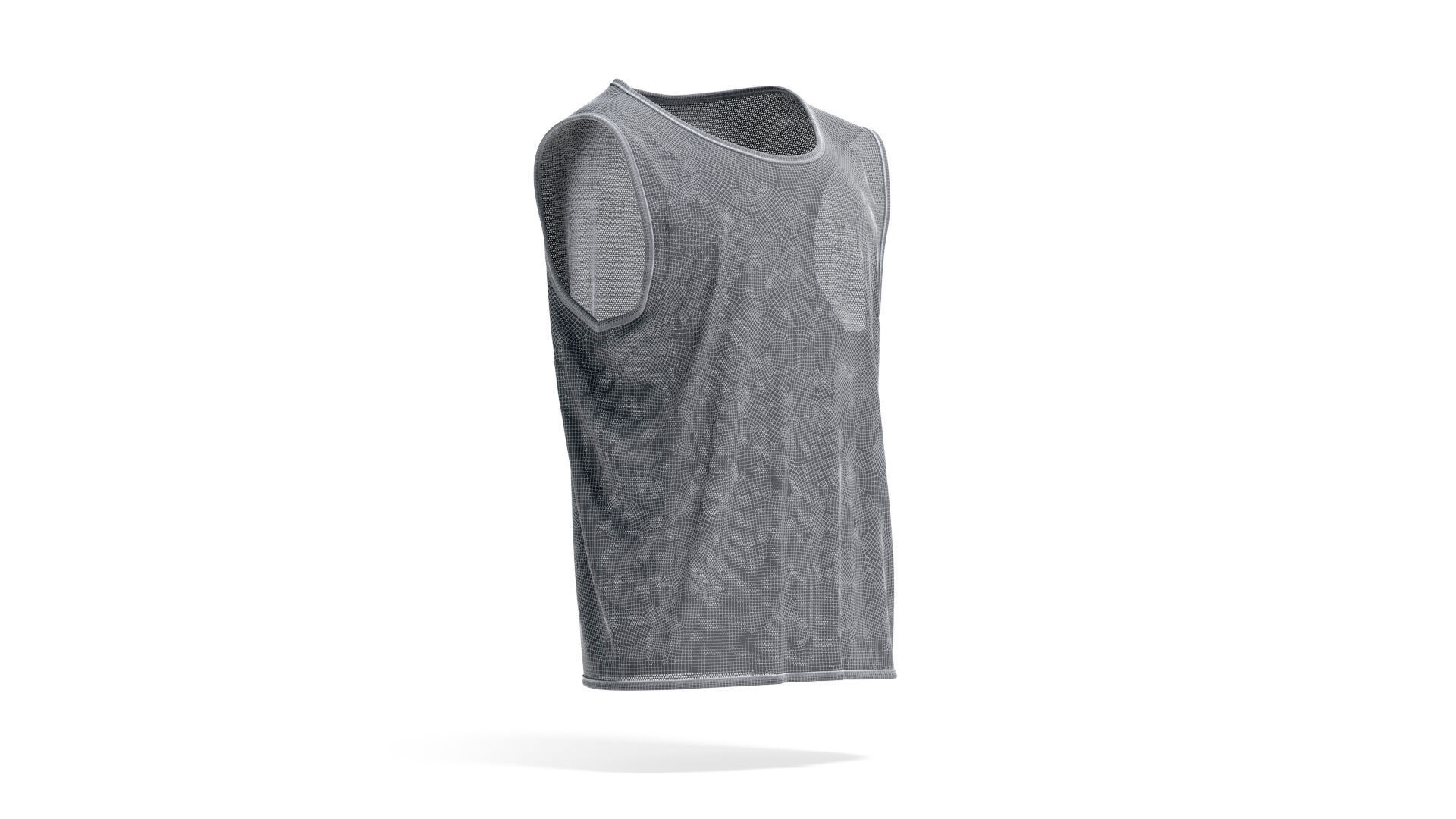 Green Football Team Practice Vest - soccer for training uniform 3D model_7
