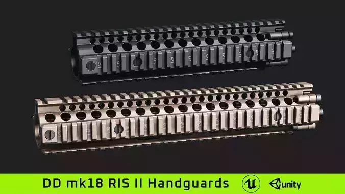 Daniel Defence mk18 RIS II Handguard Low-poly 3D model